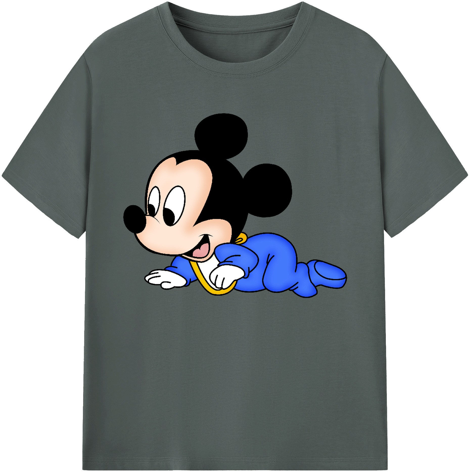 ミッキーマウス Mickey Mouse 綿100％ メンズ半袖Tシャツ｜肌触りやわらか＆通気性